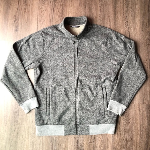 The North Face Sweatshirt Mens Large Gray Fleece Lined Full Zip Outdoors - Picture 1 of 8